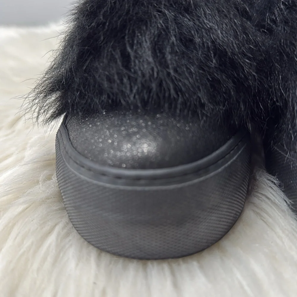 MONCLER Victoire Leather Fur Sneakers